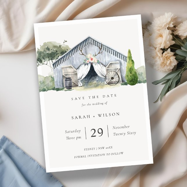Rustic Barnyard Farm Theme Save the Date Invite (Creator Uploaded)