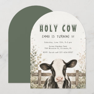 Rustic Barnyard Girl 5th Birthday Invitation