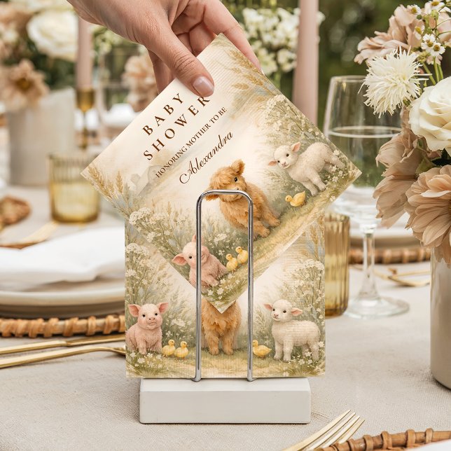 Rustic Barnyard Meadow Baby Shower Napkin (Creator Uploaded)