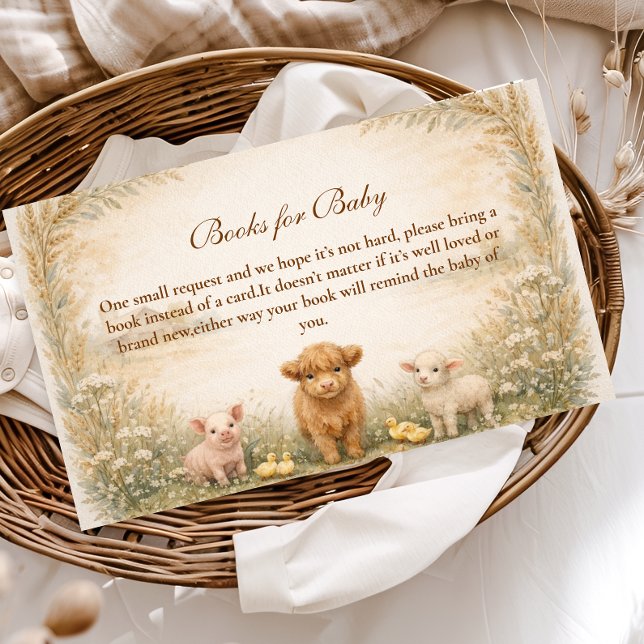 Rustic Barnyard Meadow Books For Baby Enclosure Card (Creator Uploaded)