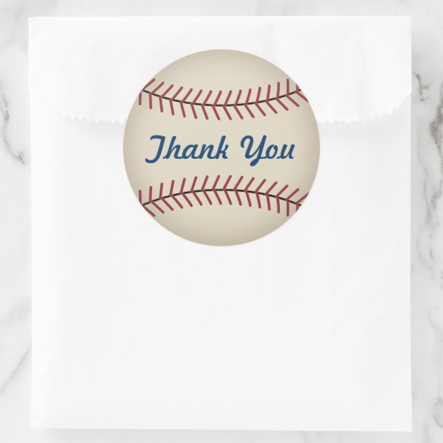 Rustic Baseball Thank You Stickers (Bag)