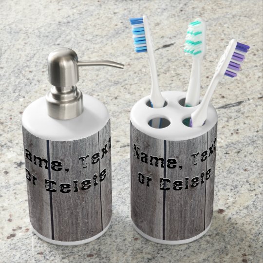 Rustic Bathroom Accessories Personalised Bathroom Set Zazzle Co Uk