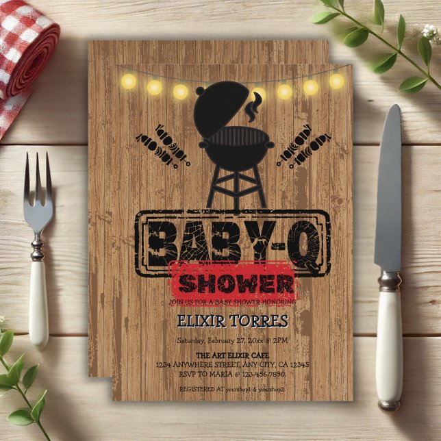 Rustic BBQ-Baby Grill Baby Shower Invitation (Creator Uploaded)