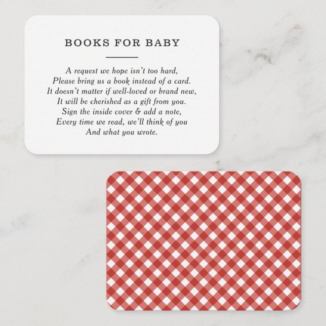  Rustic BBQ Baby Shower Books for Baby Request Enc Enclosure Card (Front/Back)