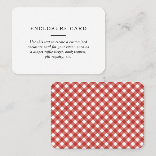  Rustic BBQ Baby Shower Custom Enclosure Card (Front/Back)