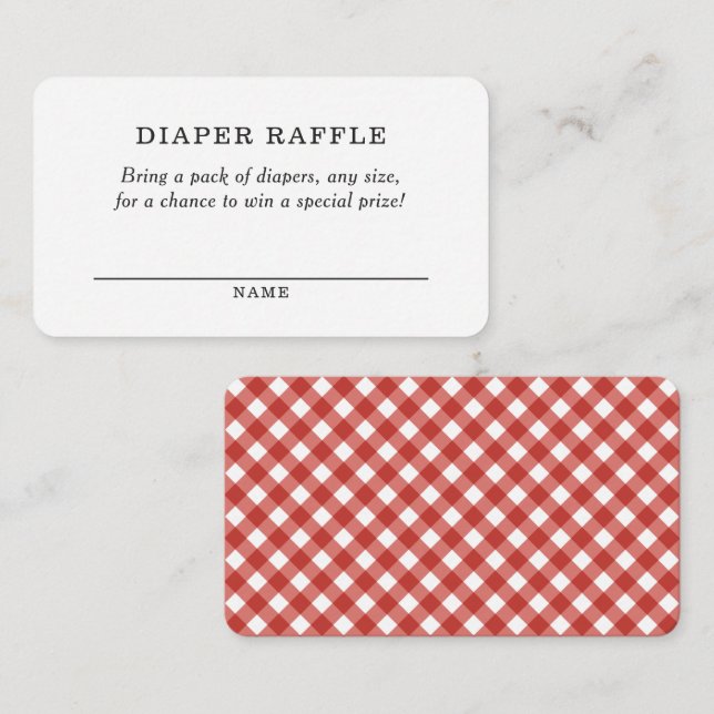  Rustic BBQ Baby Shower Diaper Raffle Ticket Enclo Enclosure Card (Front/Back)