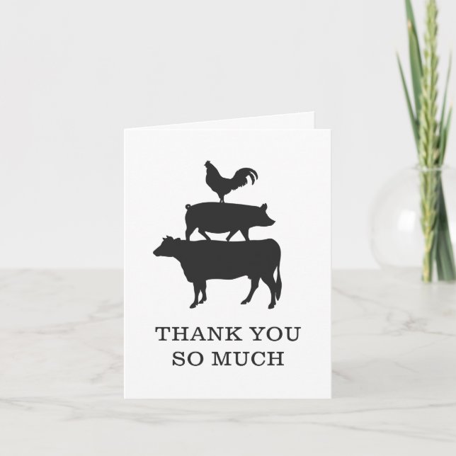Rustic BBQ Baby Shower Thank You Card (Front)