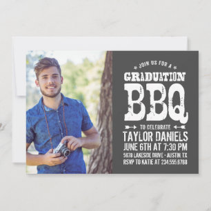 Rustic BBQ Graduation Party Invitation