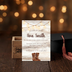 Rustic BBQ Graduation Party Invitation