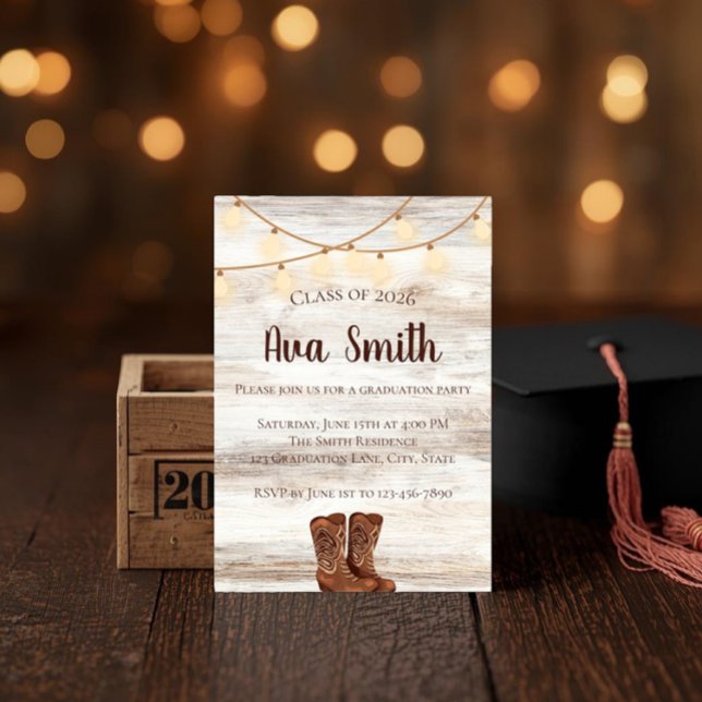 Rustic BBQ Graduation Party Invitation (Creator Uploaded)