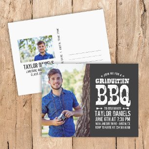 Rustic BBQ Graduation Party Invitation