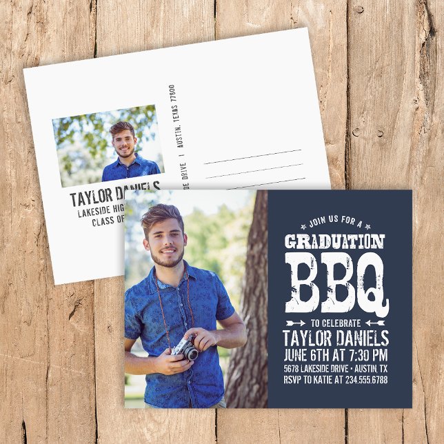 Rustic BBQ Graduation Party Invitation (Creator Uploaded)