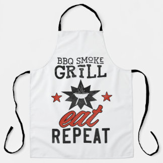 Rustic BBQ Smoke Grill EAT REPEAT Apron