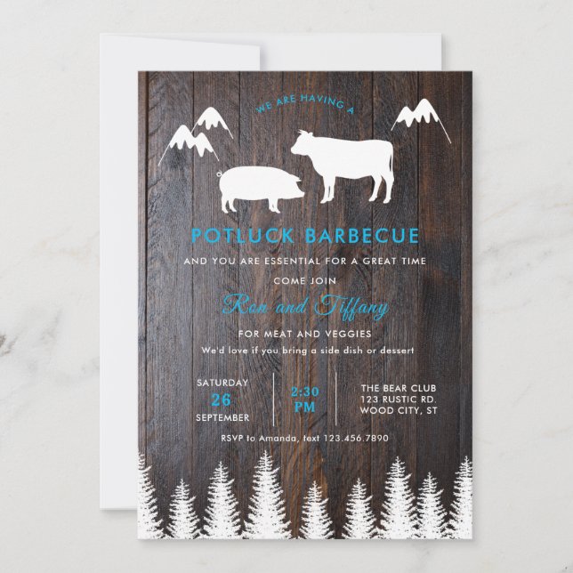 Rustic BBQ Wedding Invitation (Front)
