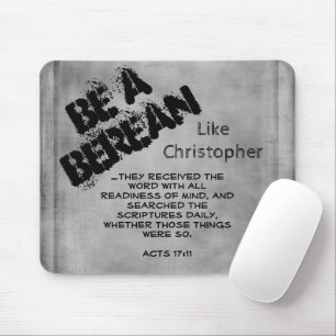 Rustic Be A Berean Bible Scripture Verse Mouse Mat