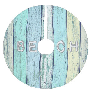 Rustic Beach Driftwood Brushed Polyester Tree Skirt