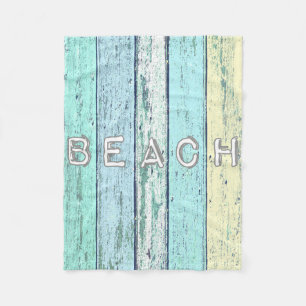 Rustic Beach Driftwood Fleece Blanket