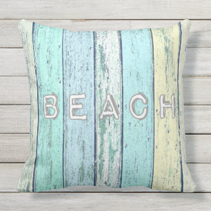 Rustic Beach Driftwood Outdoor Cushion