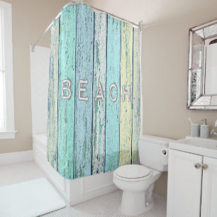Rustic Beach Driftwood Shower Curtain
