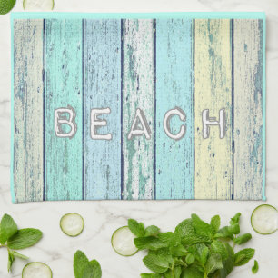 Rustic Beach Driftwood Tea Towel