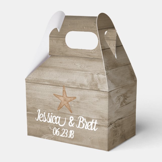 Rustic Beach Gable Favour Box (Front Side)