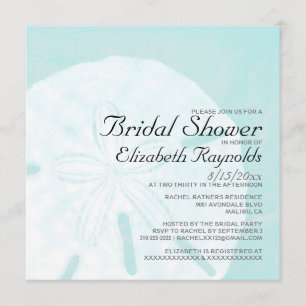 Rustic Beach Sand Dollar Bridal Shower Invitations