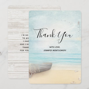 Rustic Beach Scene with Boat Thank You Card