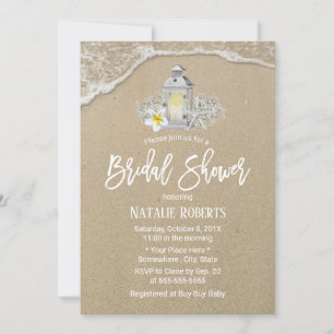 Rustic Beach Starfish Lantern Bridal Shower Invitation