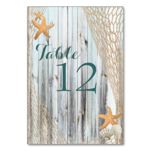 Rustic Beach Starfish Table Card