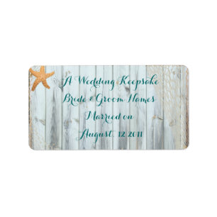 Rustic Beach Starfish Wedding Favour Lip Balm Tube Label