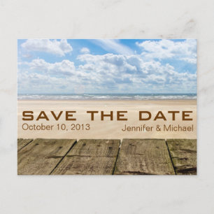 Rustic Beach Summer Save the Date Wedding Announcement Postcard