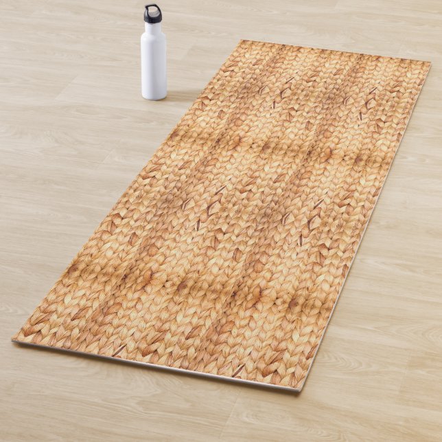 rustic beach tropical island woven wicker yoga mat (In Situ)