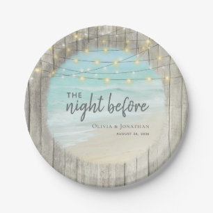 Rustic Beach Wedding Rehearsal Dinner  Paper Plate