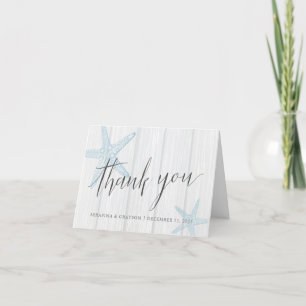 Rustic Beach Wedding Starfish Thank You Card