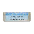 Rustic Beach Wood Blue Wedding Return Address