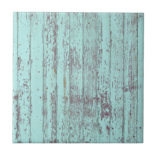 Rustic Beach Wood Distressed Blue Ceramic Tile