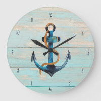 Rustic Beach Wood Nautical Anchor Coastal
