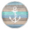 Rustic Beach Wood Nautical Stripes & Anchor