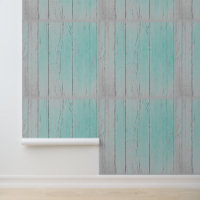 Rustic Beach Wood Teal Grey Vintage Elegant Trendy