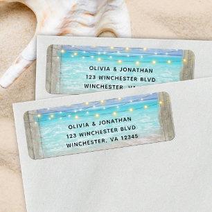 Rustic Beach Wood Wedding Return Address