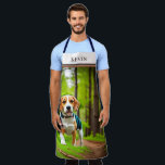 Rustic Beagle Dog Running in Woods Apron<br><div class="desc">This apron design features beautiful beagle running through lush green woods. Add a name to personalise it. Great for the patriot hunter or dog lover in your life. Makes a great Father's Day or birthday gift for the cook or griller in your family. Created by Simply Farmhouse Press.</div>