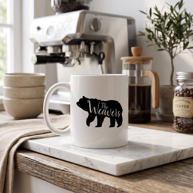Rustic Bear Family Monogram Coffee Mug (Creator Uploaded)