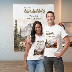 Rustic Bear Family Woodland We Can Bearly Wait Tapestry