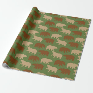 Rustic Bear Pattern Wrapping Paper