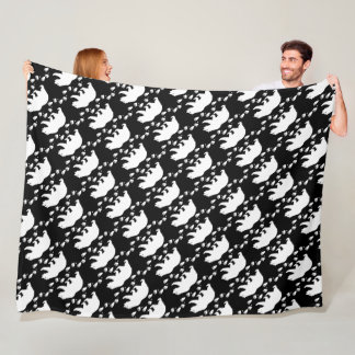 Rustic Bear Tracks Woodland Creature Pattern Fleece Blanket