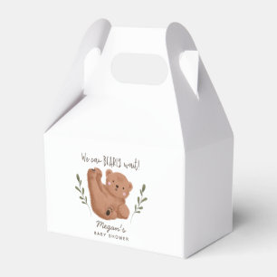 Rustic Bear We Can Bearly Wait Baby Shower Favour Box