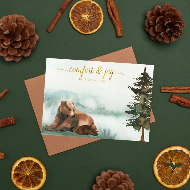 Rustic Bears Christmas Holiday Card (Creator Uploaded)