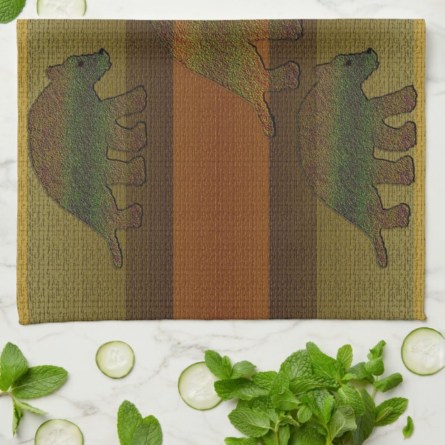 Rustic Bears Tea Towel (Folded)