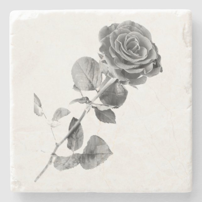 Rustic Beautiful Antique Rose Stone Coaster (Front)