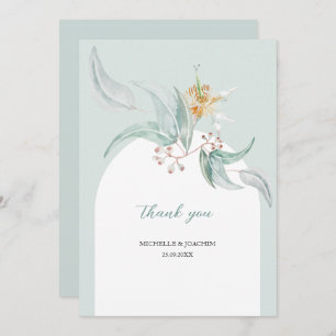 Rustic Beautiful Mint Eucalyptus Watercolor Art Thank You Card